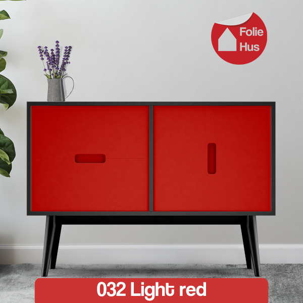 032 Light red folie til skabslåger