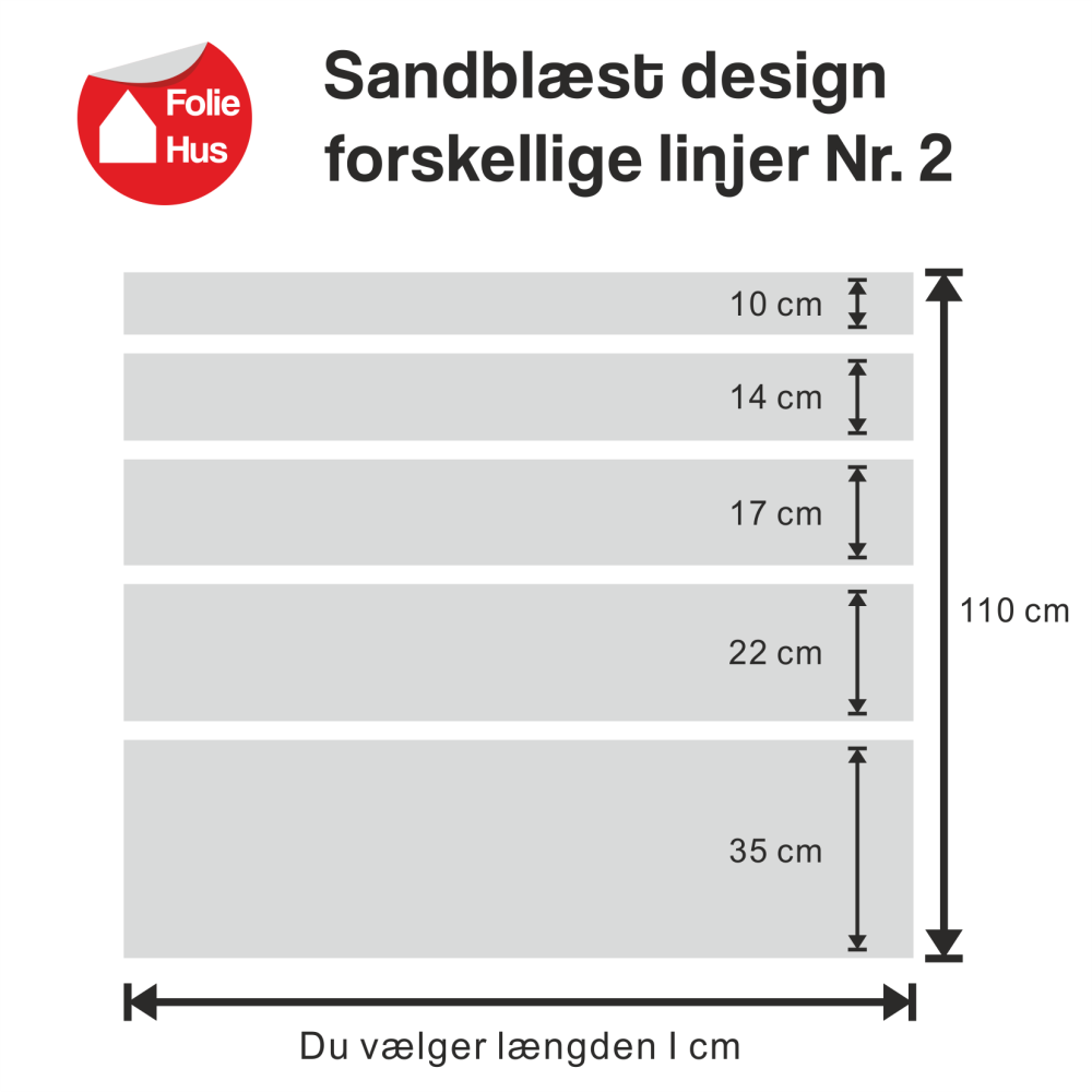 frosted design forskellige linjer Nr 2 110cm
