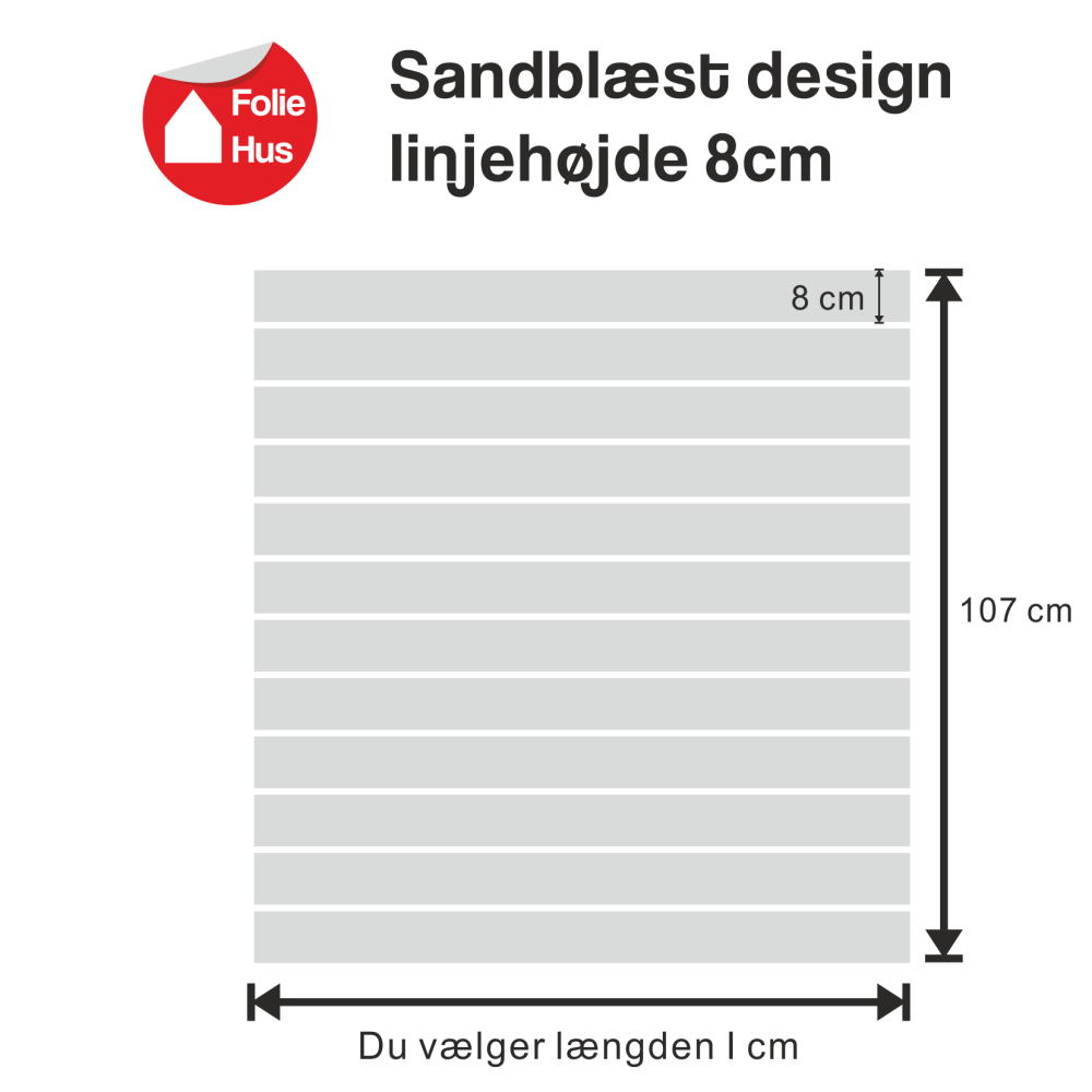 Sandblæst folie design 8cm linjehøjde (107 cm højde) - Image 2