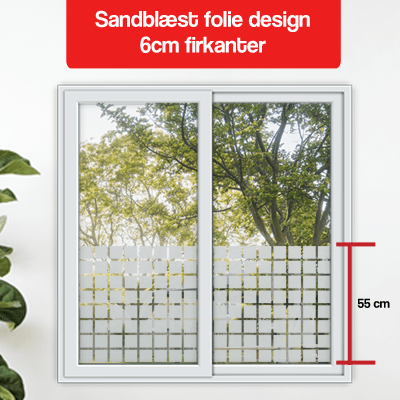 frsted folie design 6cm firkanter 55 cm
